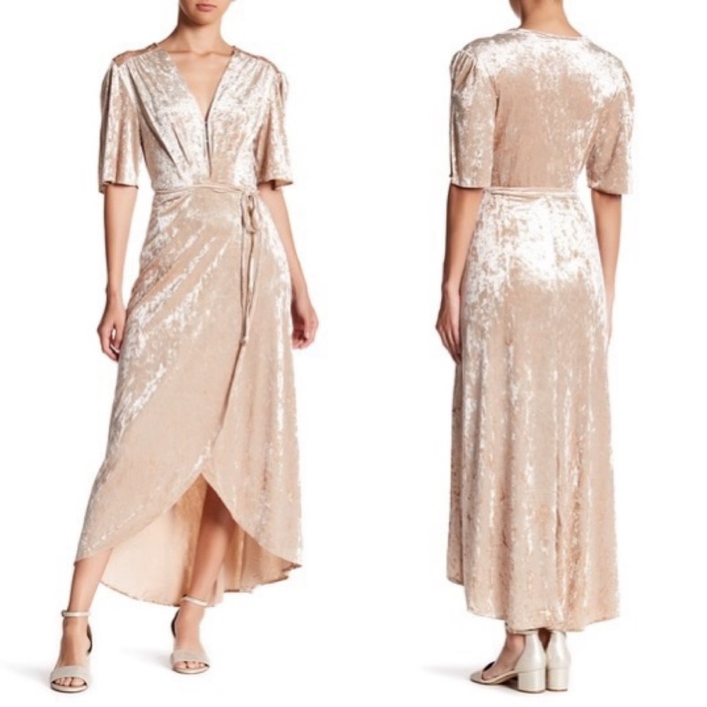 love, Fire🥂Velvet Wrap Dress